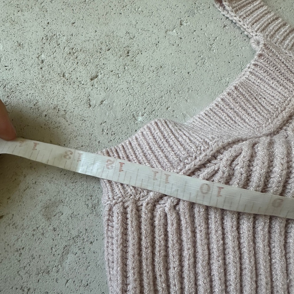 Brandy Melville Pink Knit High Neck Ribbed Sleeveless Sweater Tank Crop‎ Top OS - Picture 7 of 8